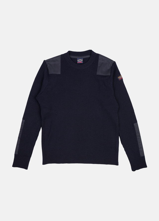 Uld crewneck med detaljer