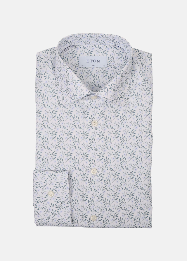 Blomstret slim fit skjorte