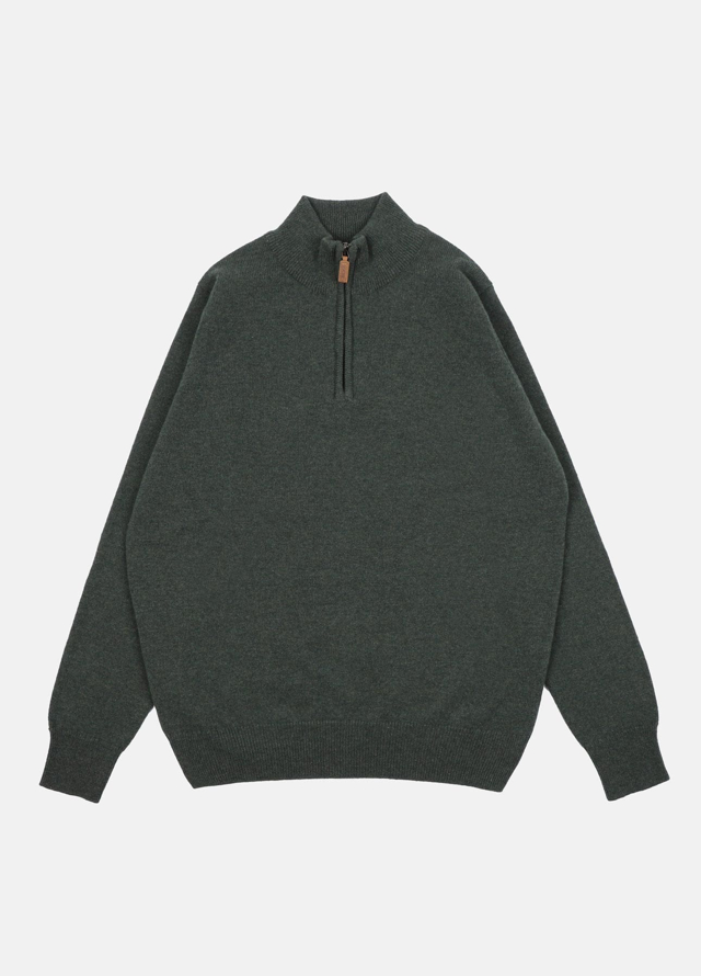 Uldstrik med half-zip