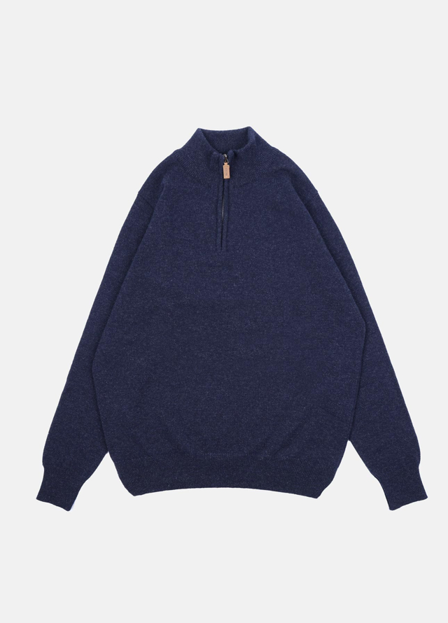 Uldstrik med half-zip