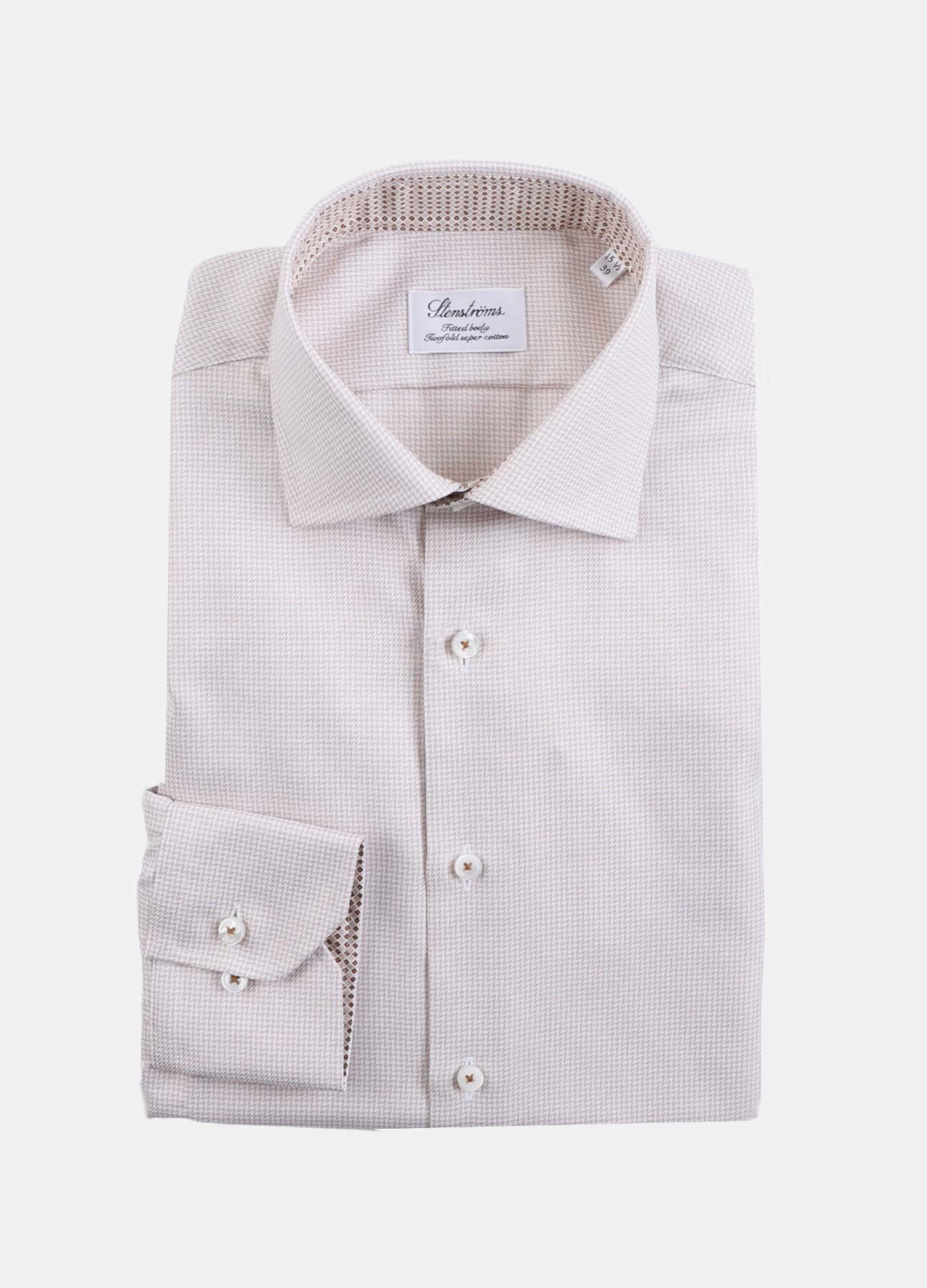 Fitted body blå houndstooth skjorte