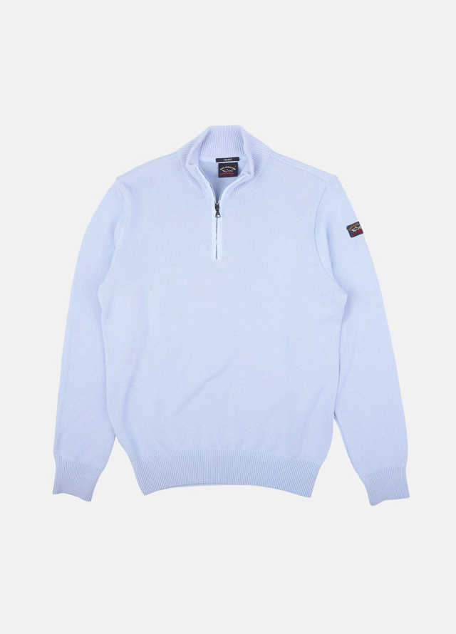 Quarter-zip strik i bomuld