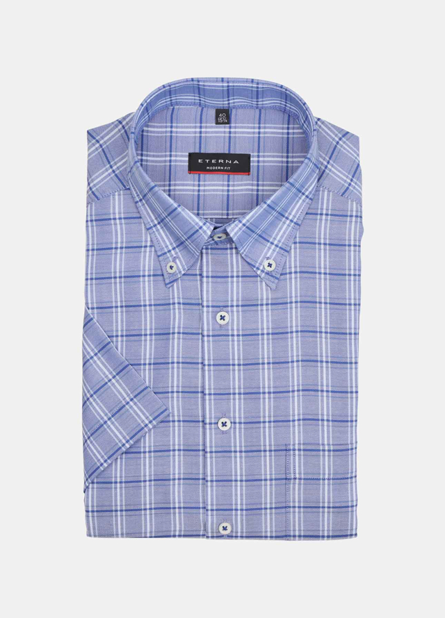 Kortærmet comfort fit skjorte i tern