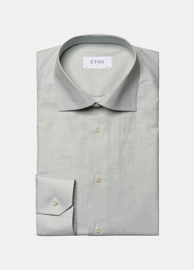 Glen plaid mønstret slim fit skjorte