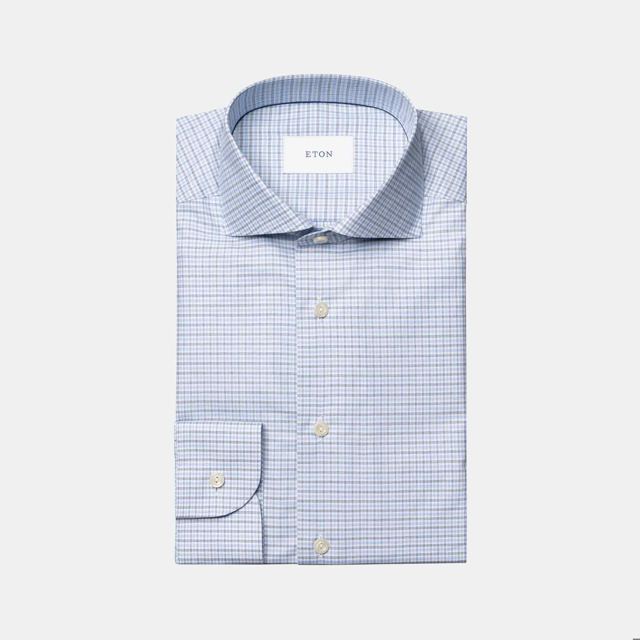 micro check twill skjorte