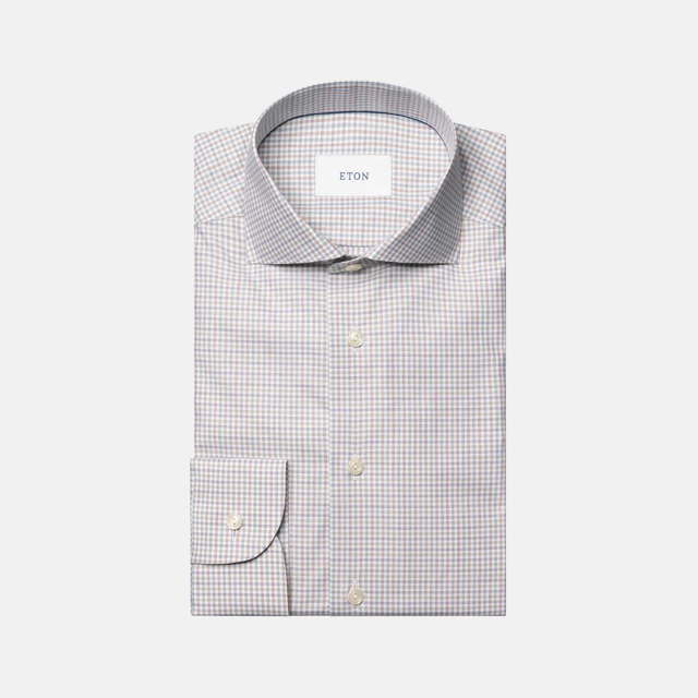 micro check twill skjorte