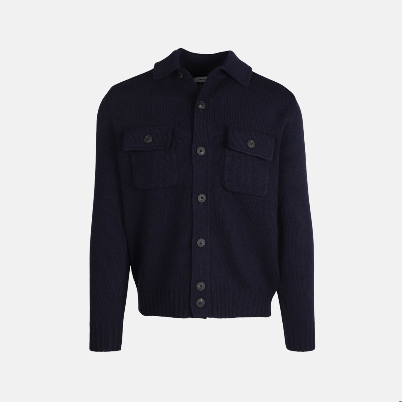 strik overshirt med lommer