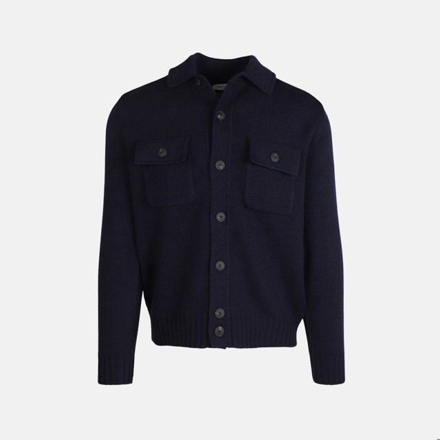 strik overshirt med lommer