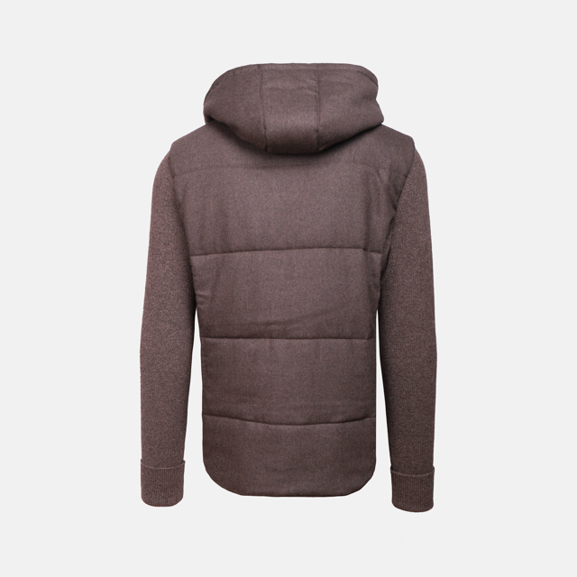 Hybrid jakke med strik ærmer