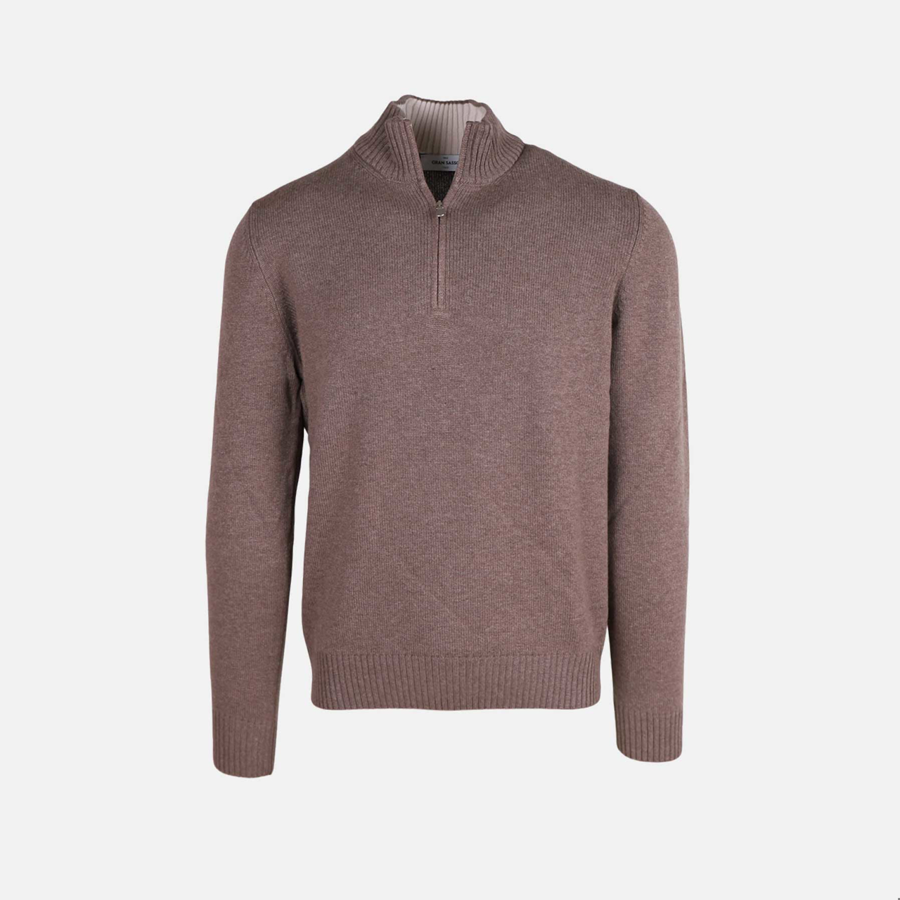 half zip med kontrast