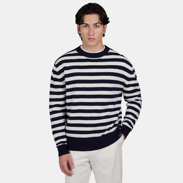 maritim stribet uld sweater