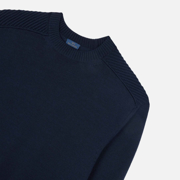 maritim uld sweater med detaljer på skulder