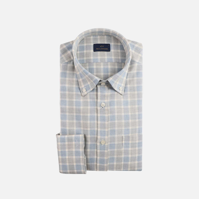 Let flonelsskjorte med brystlomme button down