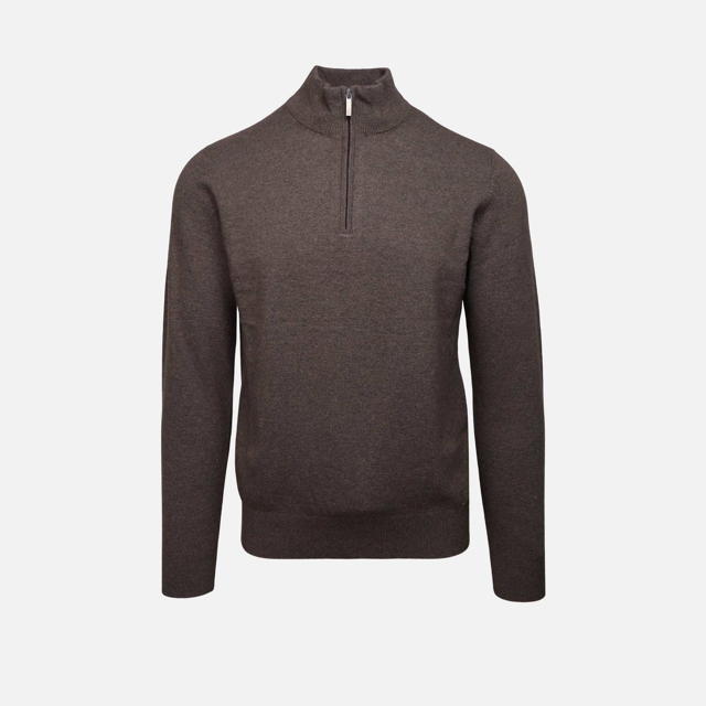 Uld cashmere half zip