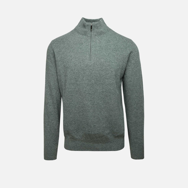 Uld cashmere half zip