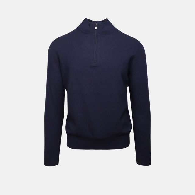 Uld cashmere half zip
