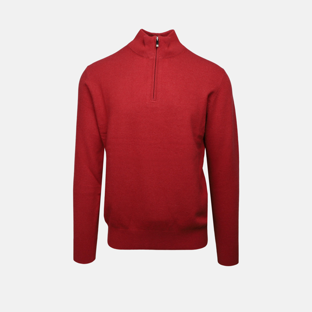 Uld cashmere half zip