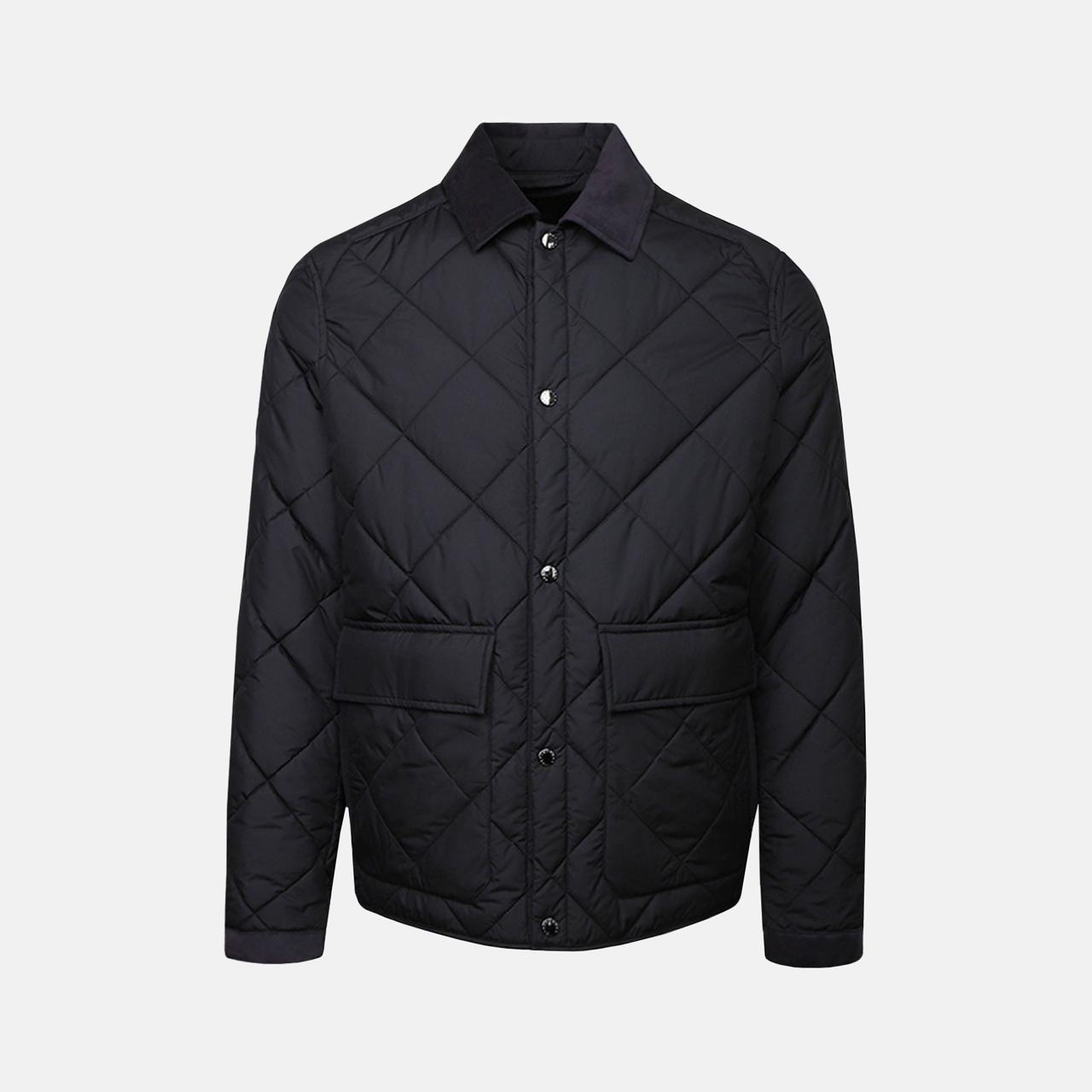 Quilted jakke med ruskindsdetaljer