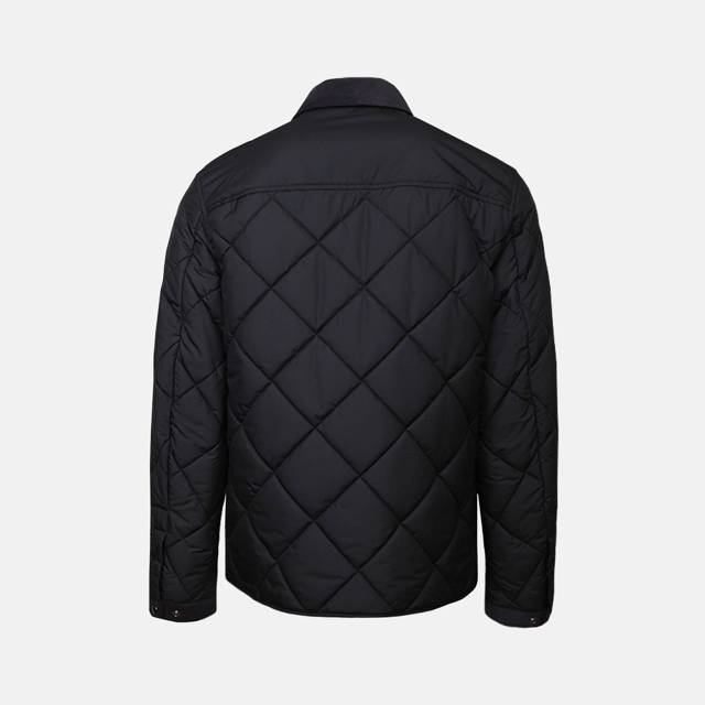 Quilted jakke med ruskindsdetaljer