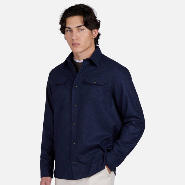 uld overshirt med brystlommer