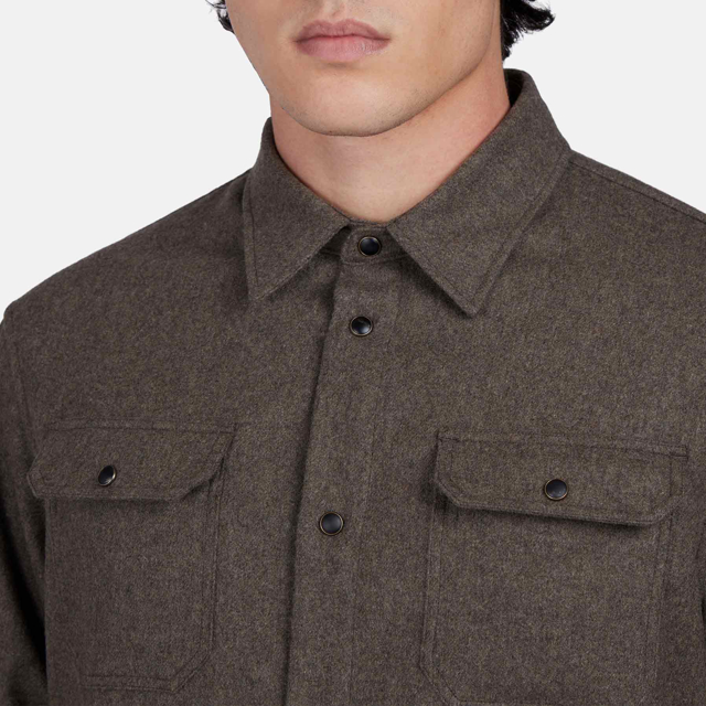 uld overshirt med brystlommer
