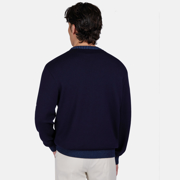 rundhals strik med two tone detaljer