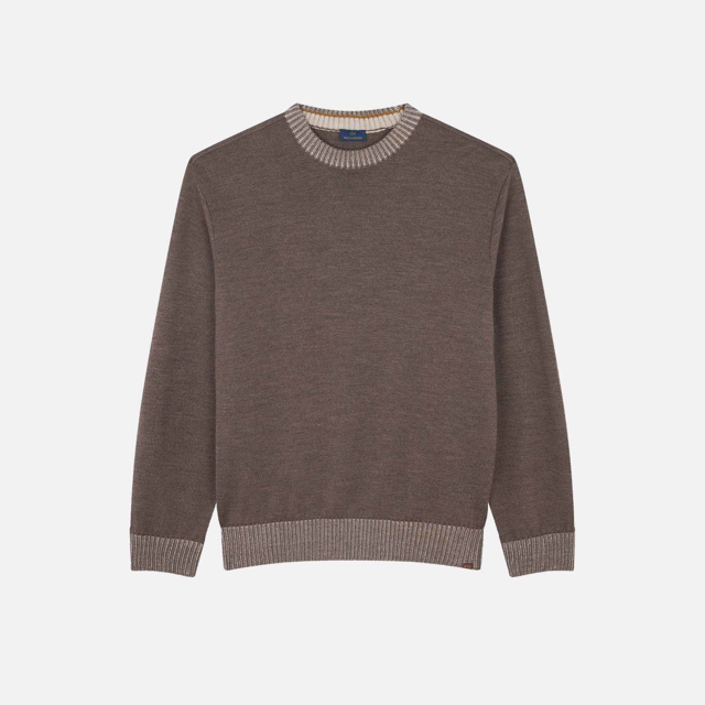 rundhals strik med two tone detaljer