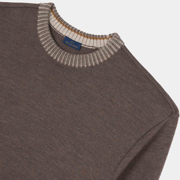 rundhals strik med two tone detaljer