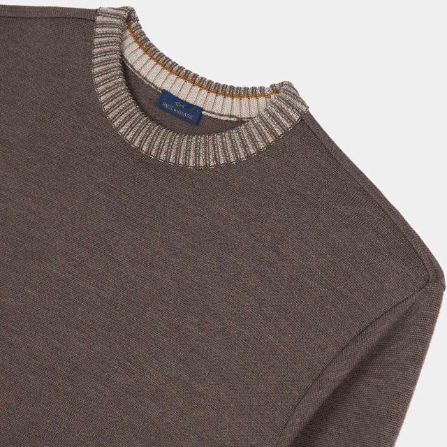 rundhals strik med two tone detaljer