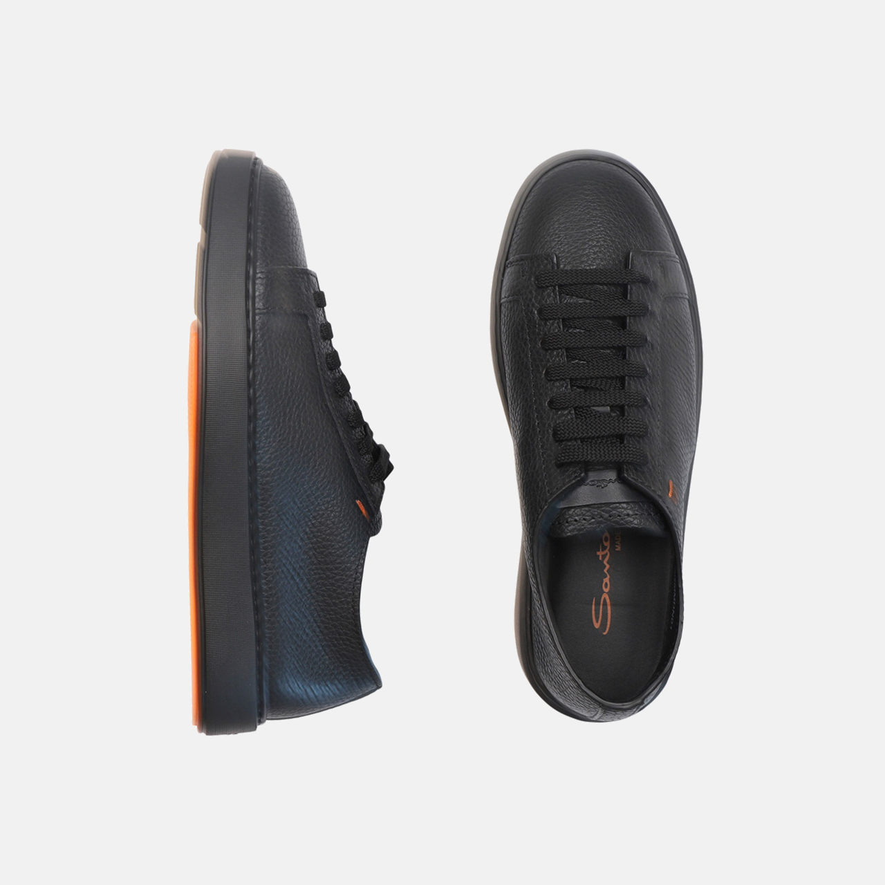 clean icon sneaker grained leather