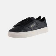 double buckle sneaker grained leather
