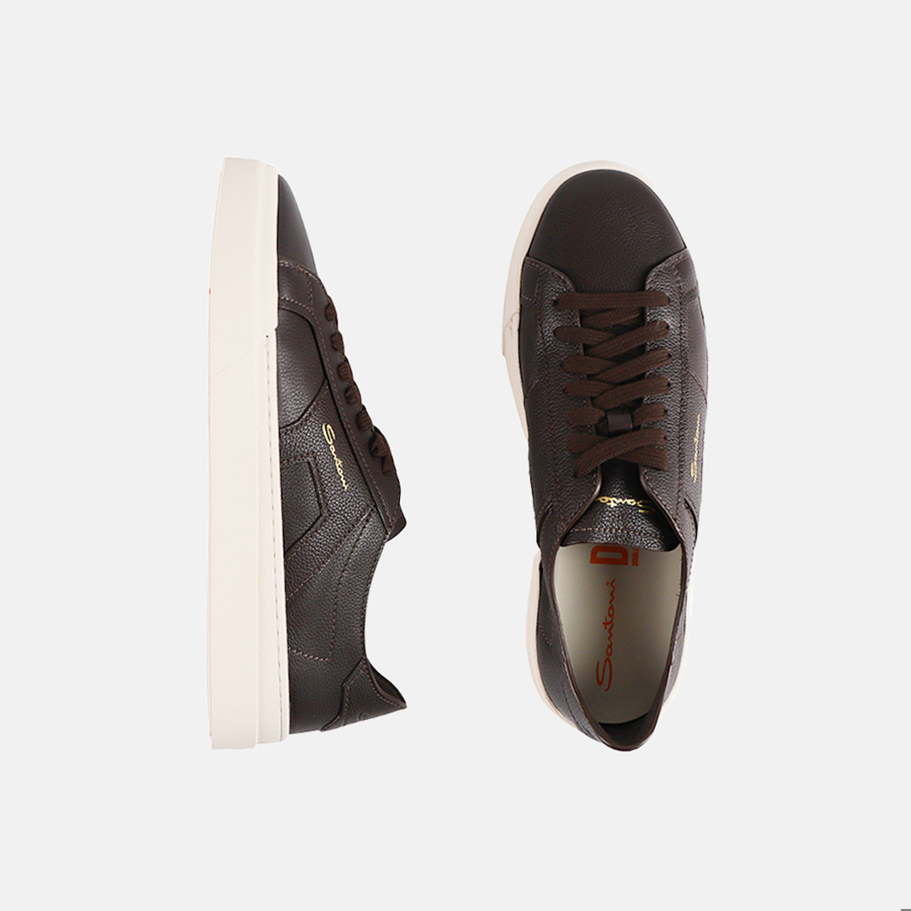 Double Buckle Sneaker Grained Leather