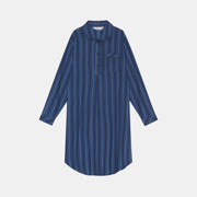 stribet bomuldsflonel natskjorte