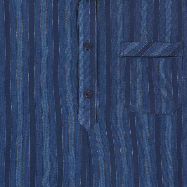 stribet bomuldsflonel natskjorte