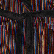 smalstribet velour badekåbe