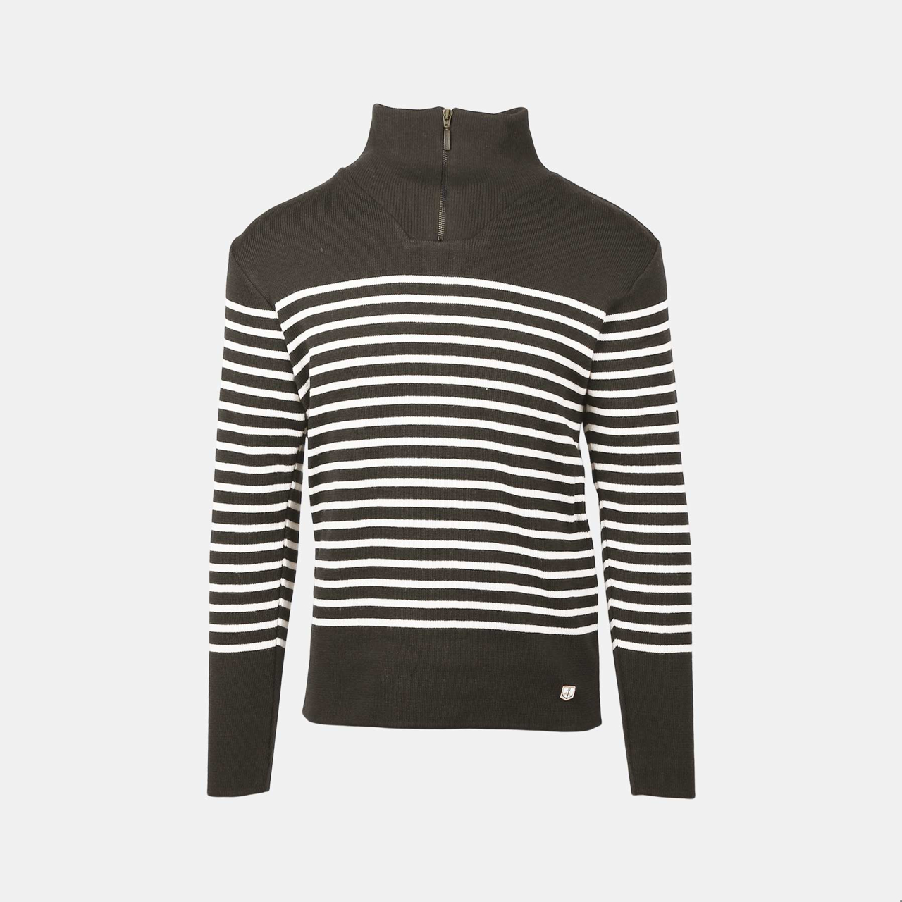 stribet half zip strik