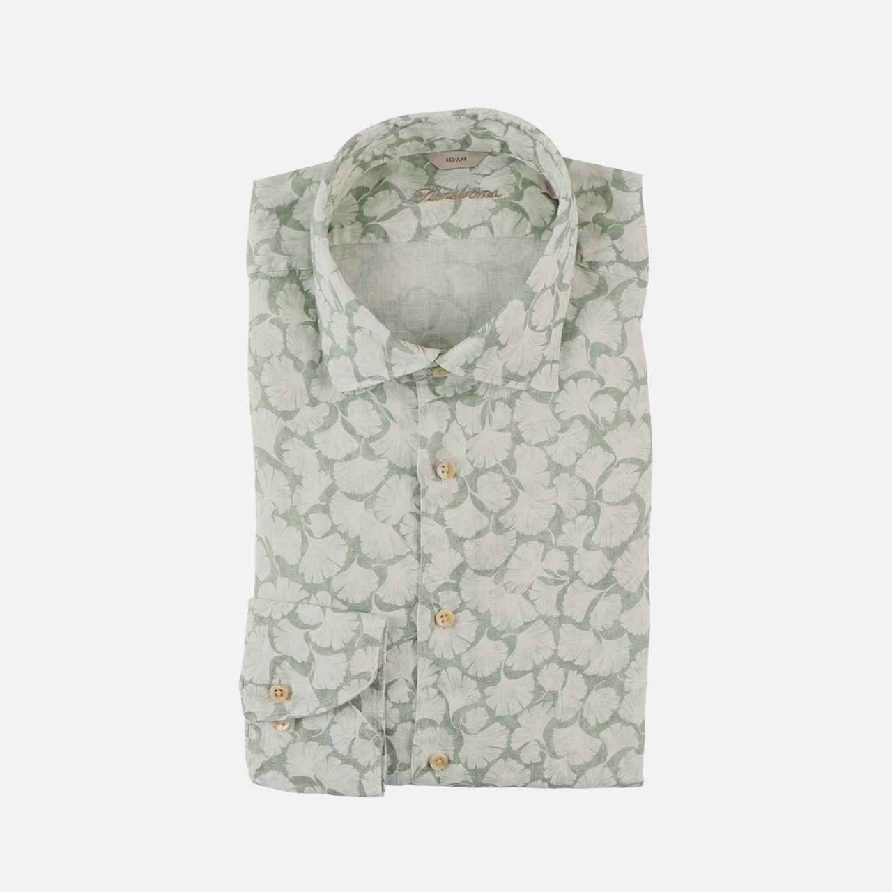 blomstret hørskjorte