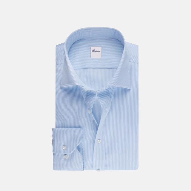 Stribet twill skjorte