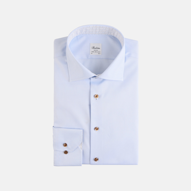 Struktur vævet skjorte med kontrast