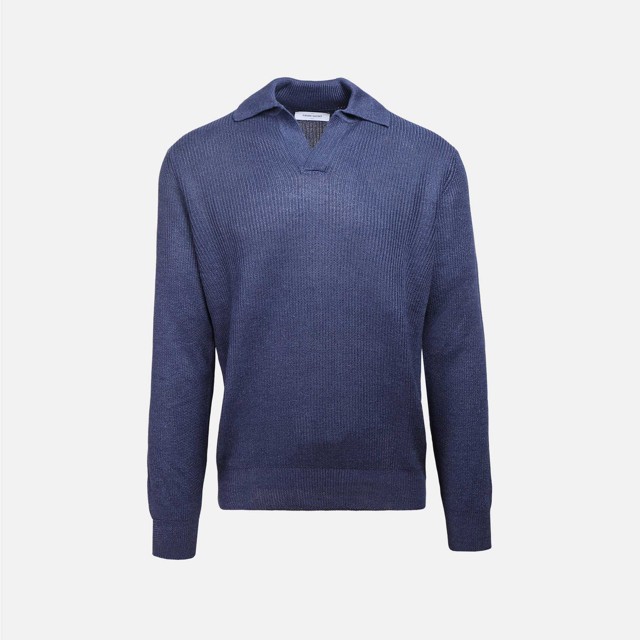 Hør bomuld skipperkrave