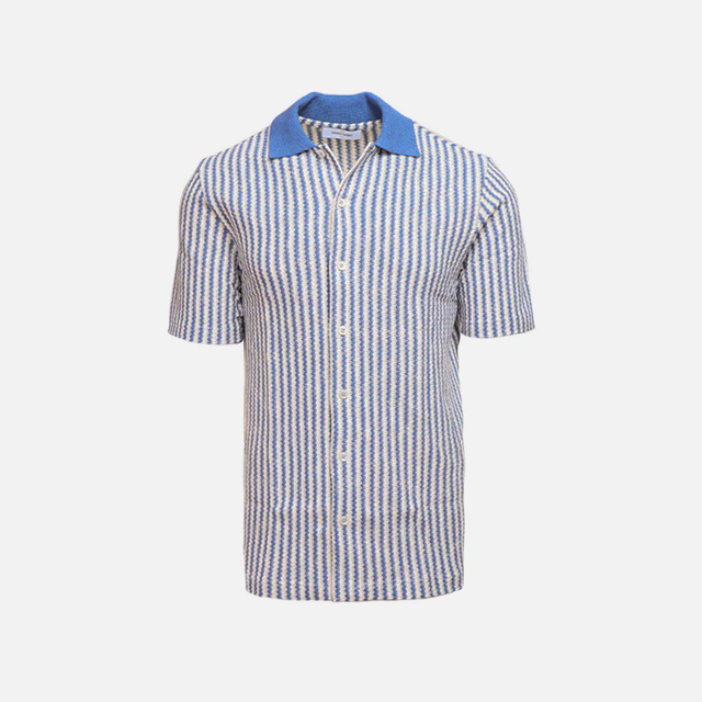 Gennemknappet stribet polo