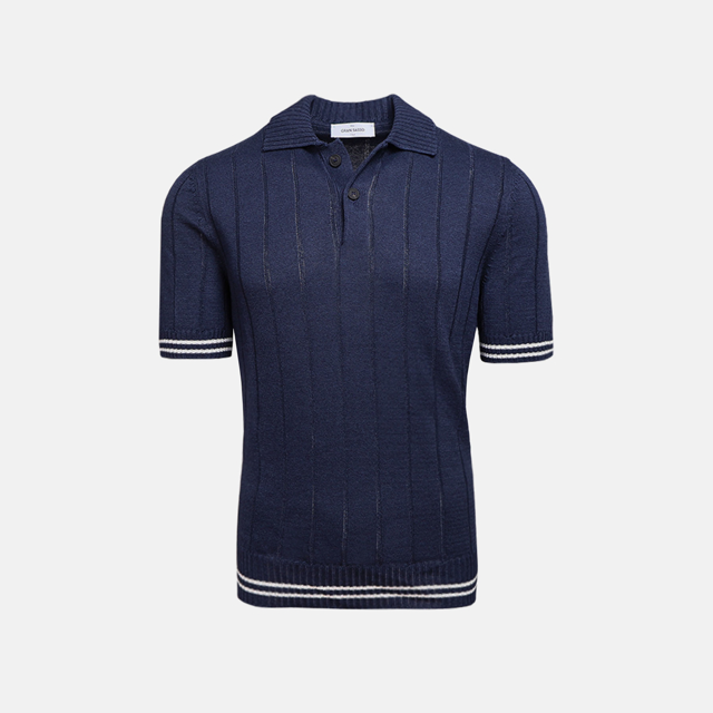 Ribbed Knit Polo