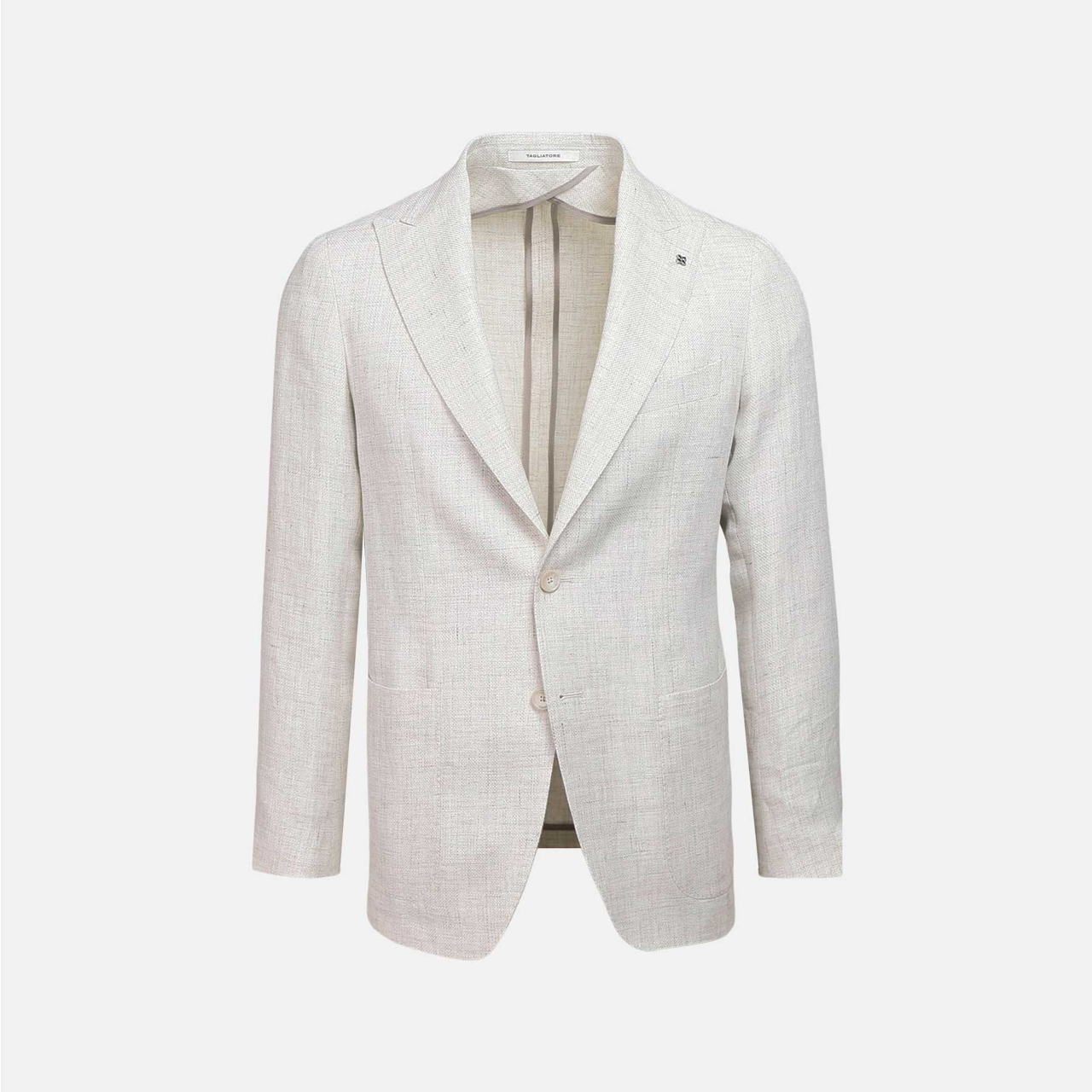 Jakke basketweave med peak lapel