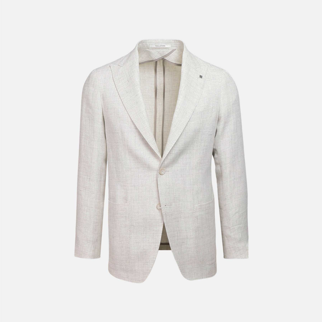 Jakke basketweave med peak lapel